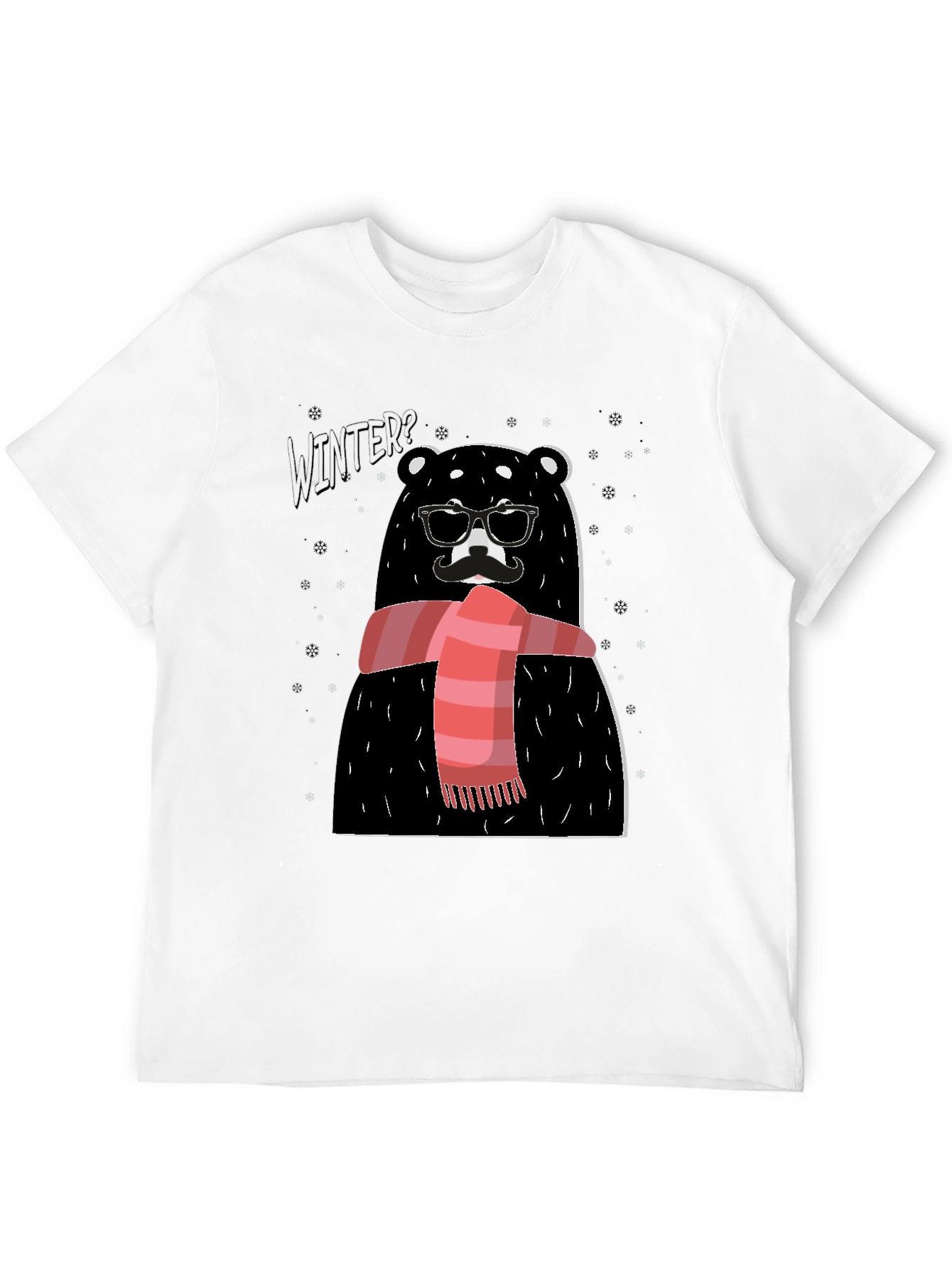 Winter Bear Graphic Tee - Stylish Holiday Design