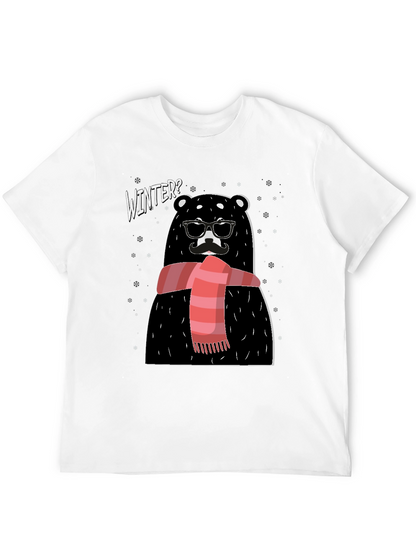 Winter Bear Graphic Tee - Stylish Holiday Design
