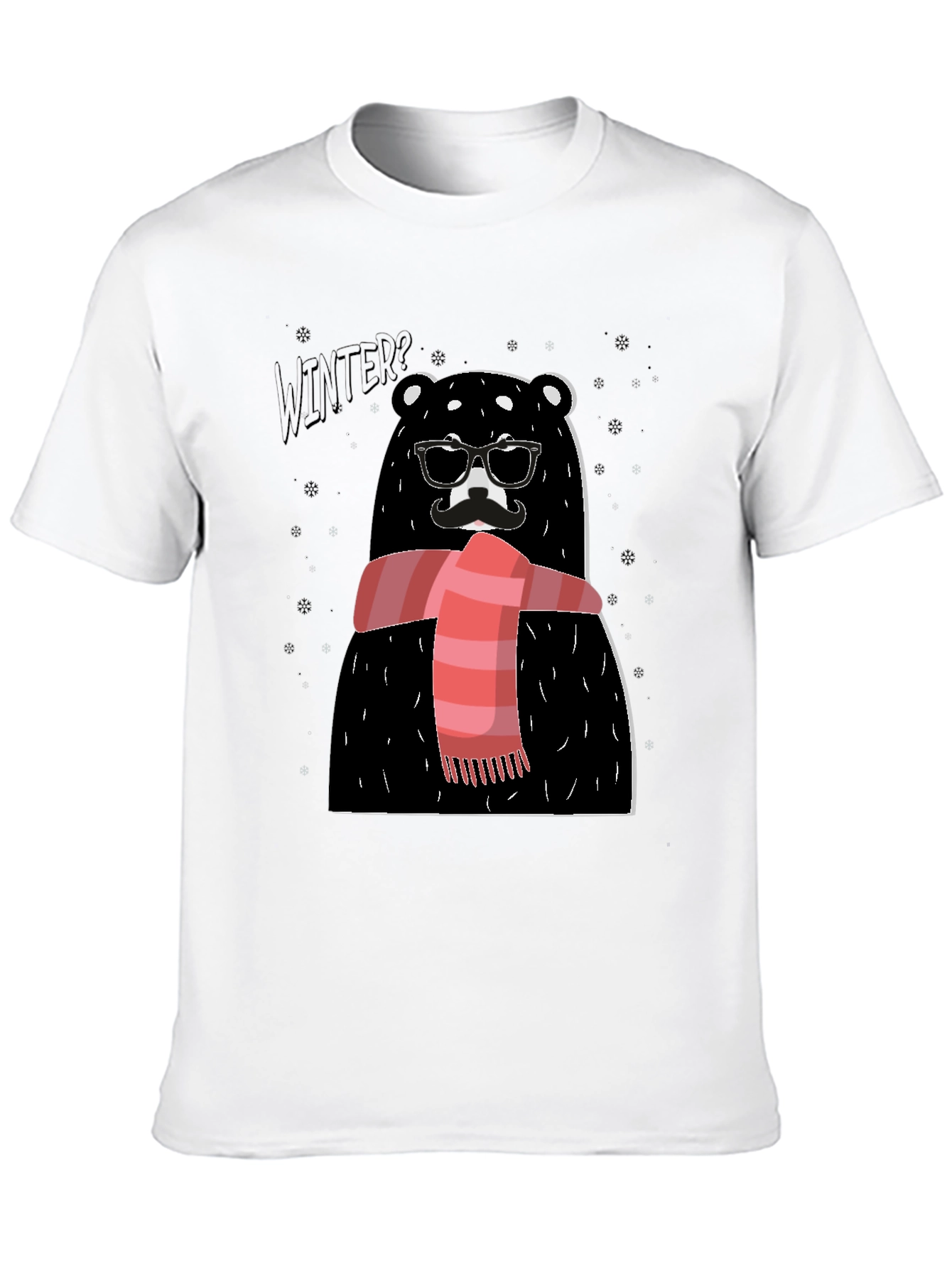 Winter Bear Graphic Tee - Stylish Holiday Design