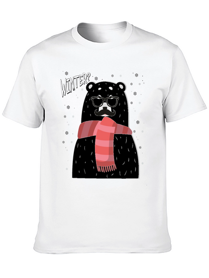 Winter Bear Graphic Tee - Stylish Holiday Design