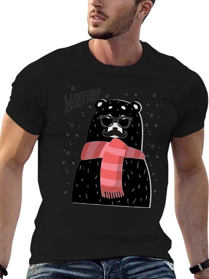 Winter Bear Graphic Tee - Stylish Holiday Design
