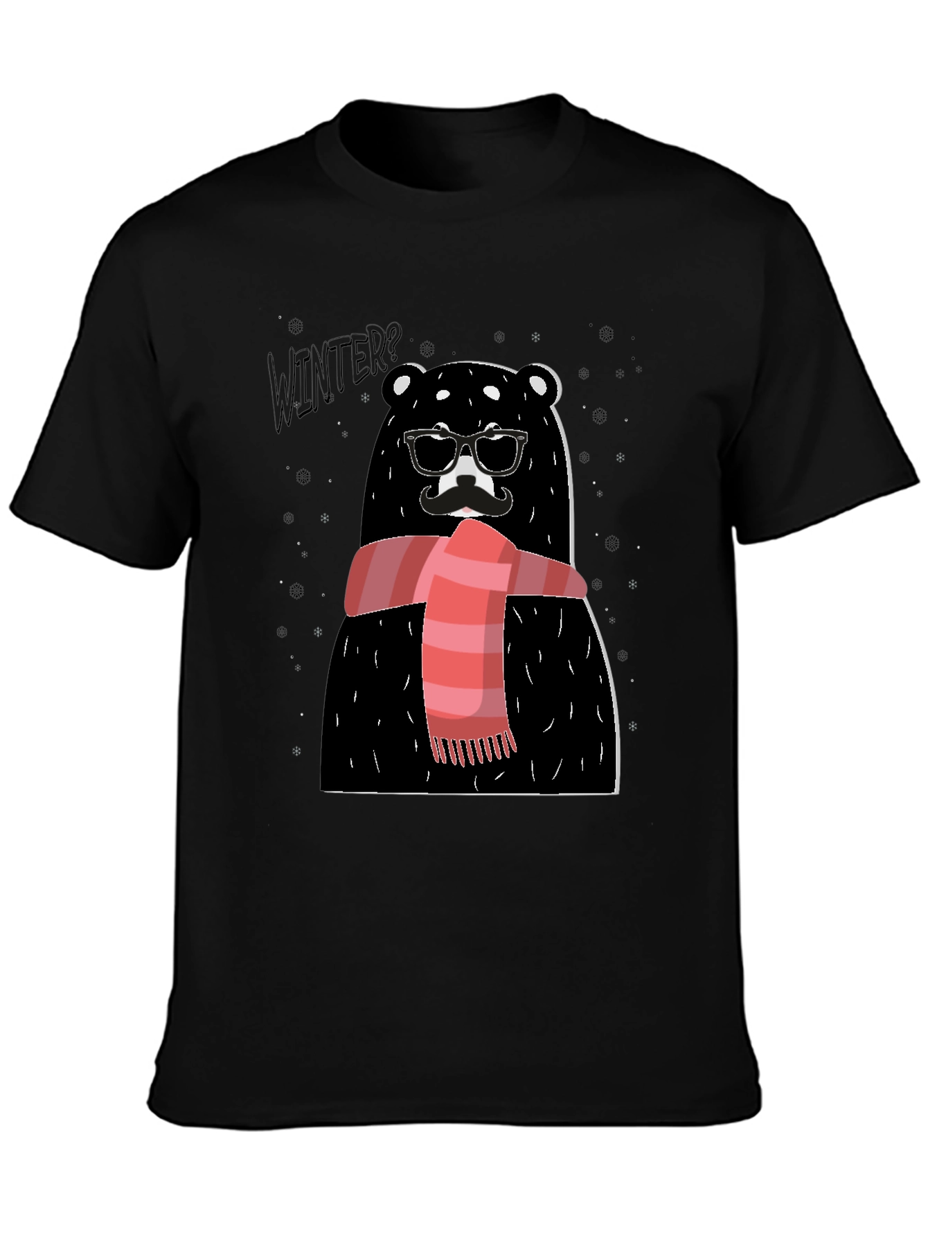 Winter Bear Graphic Tee - Stylish Holiday Design