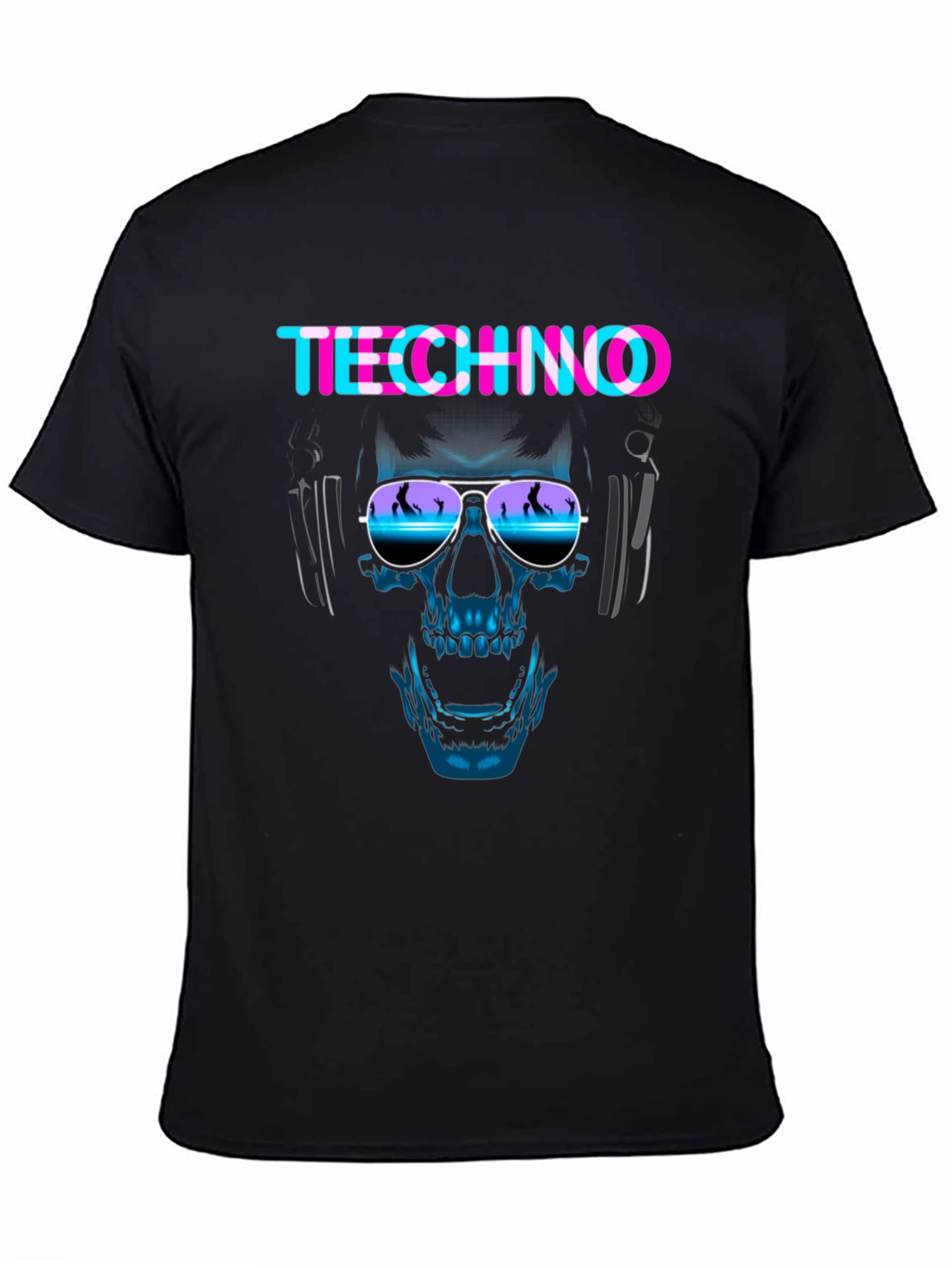Techno Skull Graphic Tee - EDM Rave Shirt