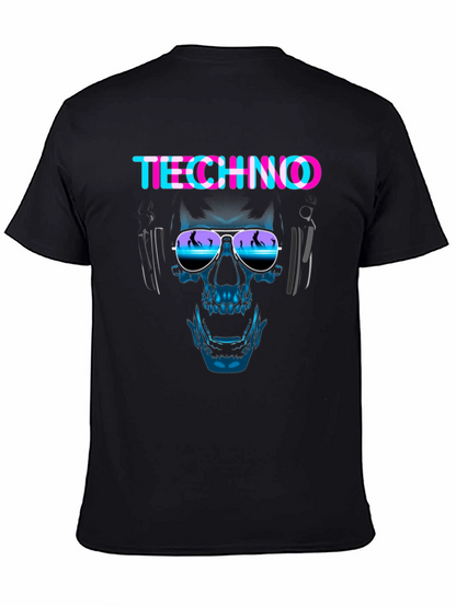 Techno Skull Graphic Tee - EDM Rave Shirt