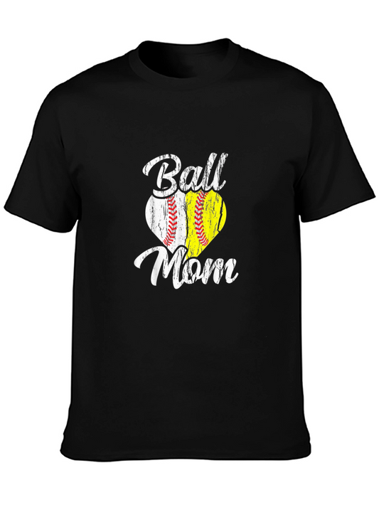 Ball Mom T-Shirt | Heart Design | Softball Baseball Tee