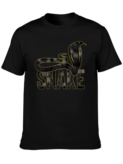 Snake Graphic Tee - Stylish Mens Black T-Shirt