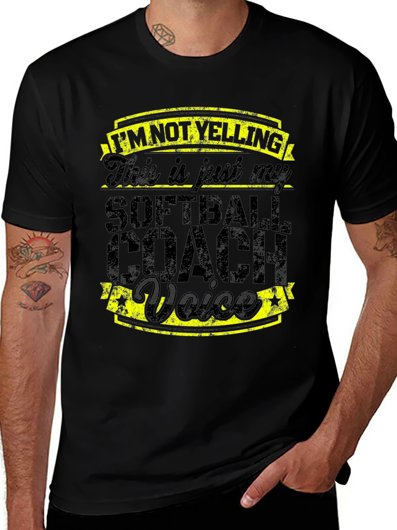 Softball Coach Voice Tee - Novelty Graphic T-Shirt