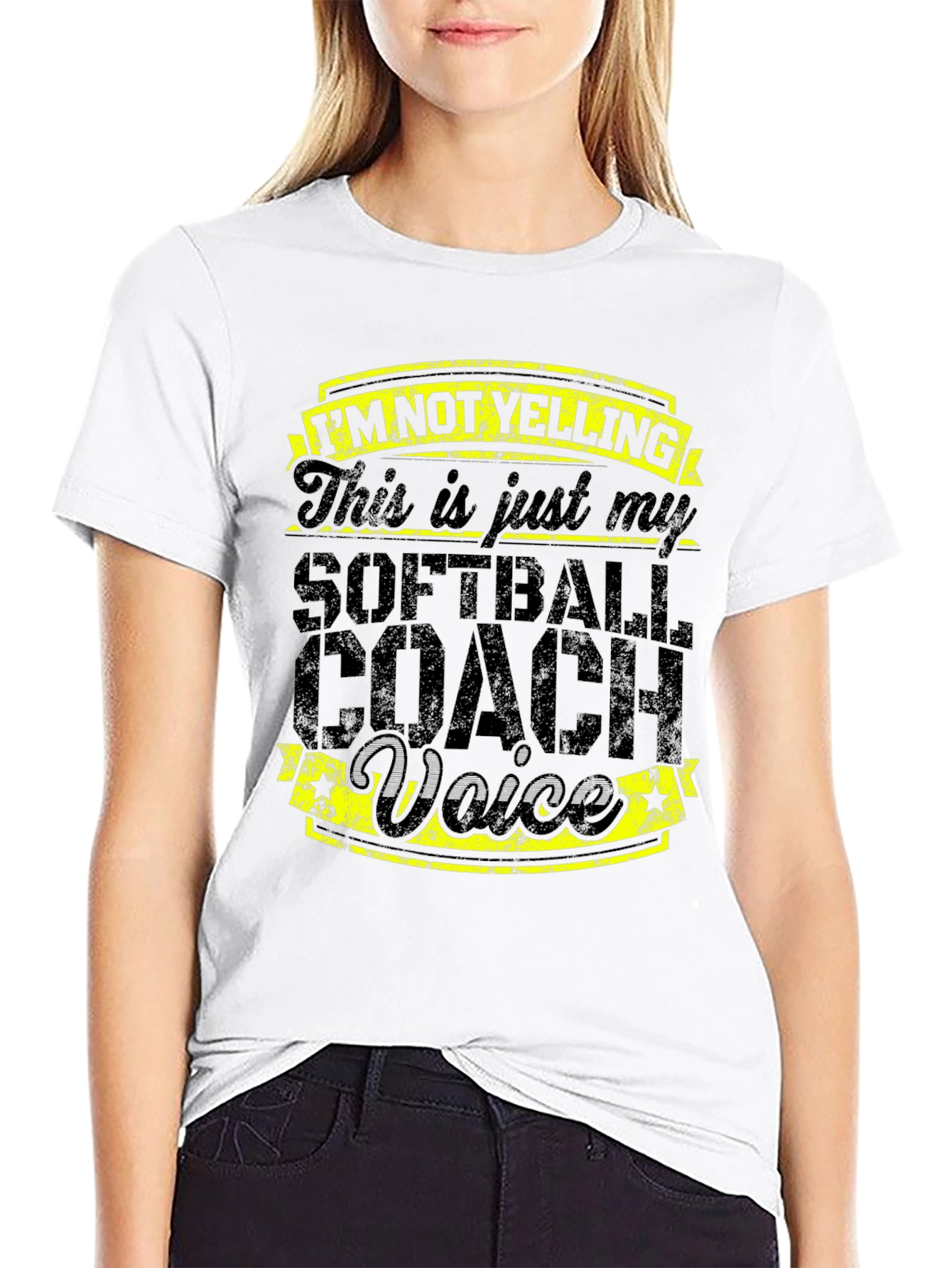 Softball Coach Voice Tee - Novelty Graphic T-Shirt