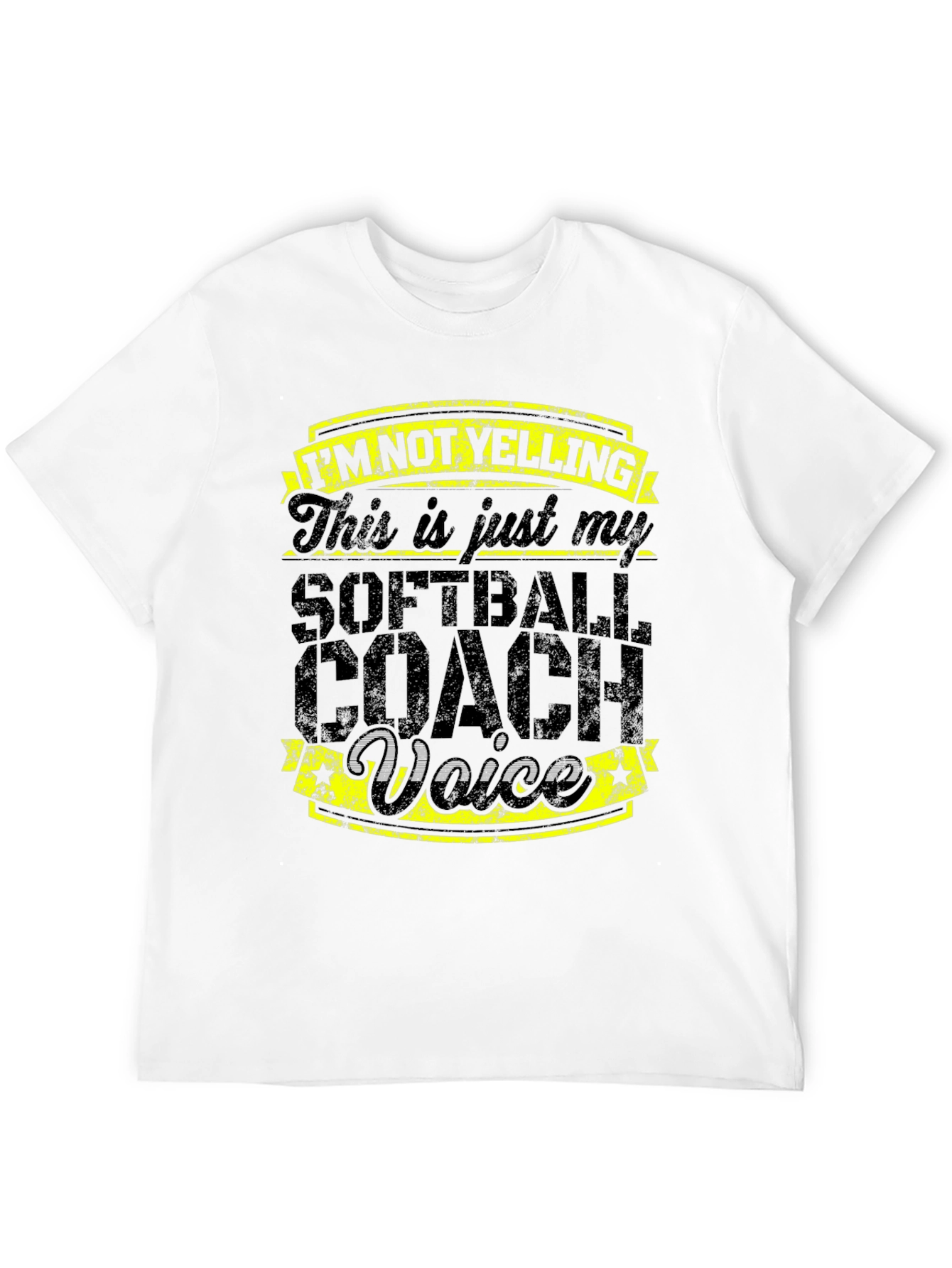 Softball Coach Voice Tee - Novelty Graphic T-Shirt