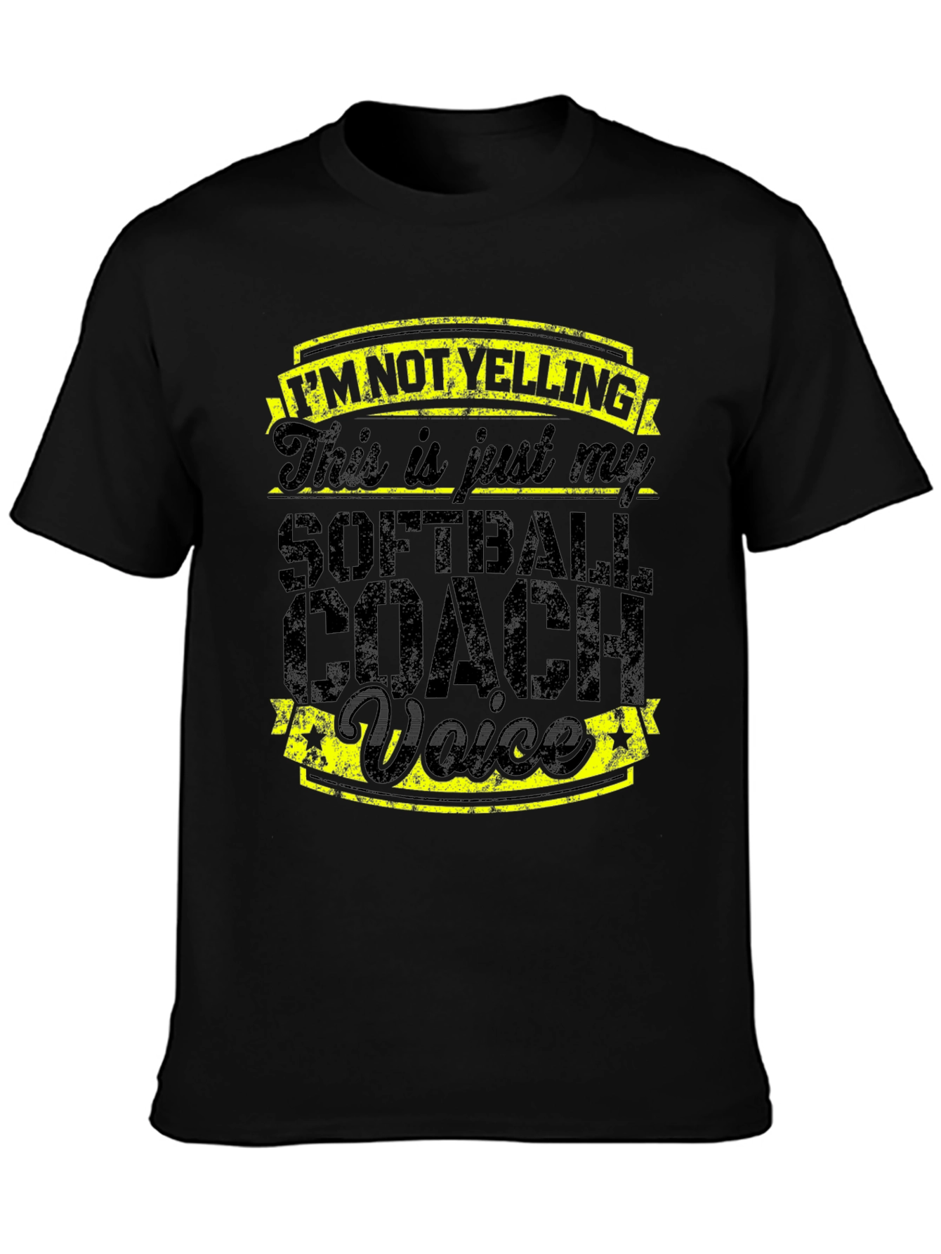 Softball Coach Voice Tee - Novelty Graphic T-Shirt