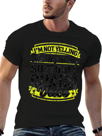 Softball Coach Voice Tee - Novelty Graphic T-Shirt