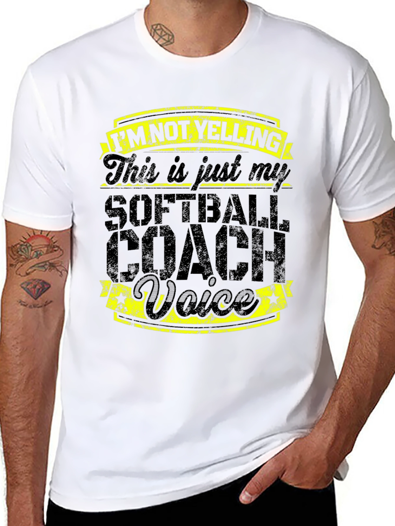 Softball Coach Voice Tee - Novelty Graphic T-Shirt