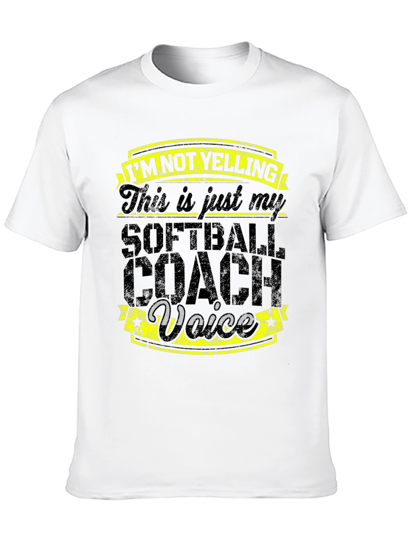 Softball Coach Voice Tee - Novelty Graphic T-Shirt