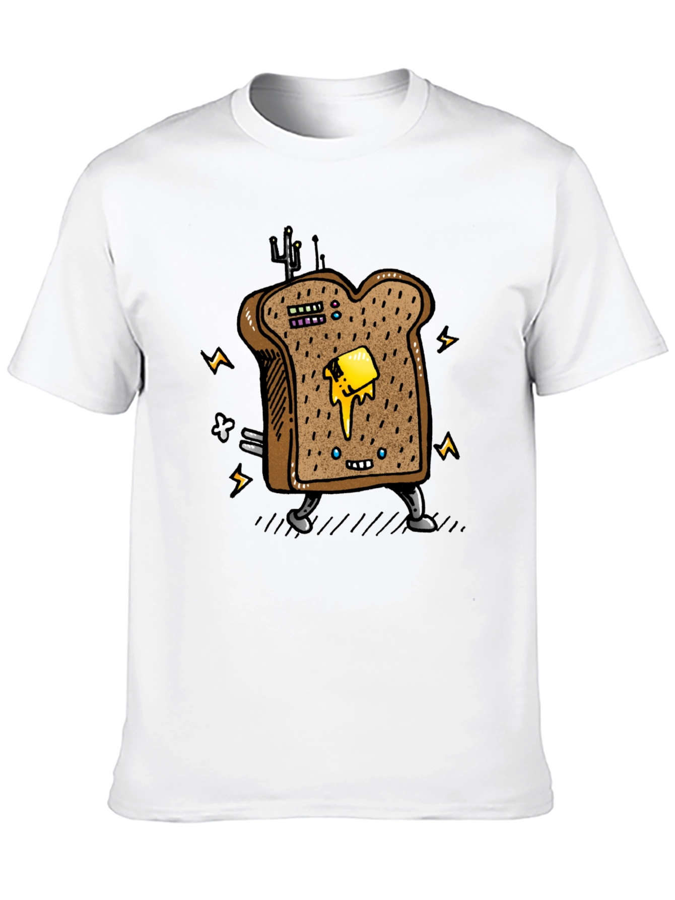 Animated Toast Graphic Black T-Shirt