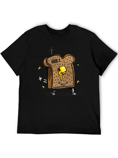 Animated Toast Graphic Black T-Shirt