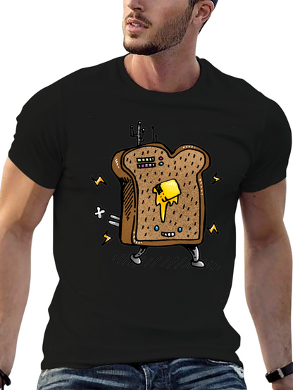 Animated Toast Graphic Black T-Shirt