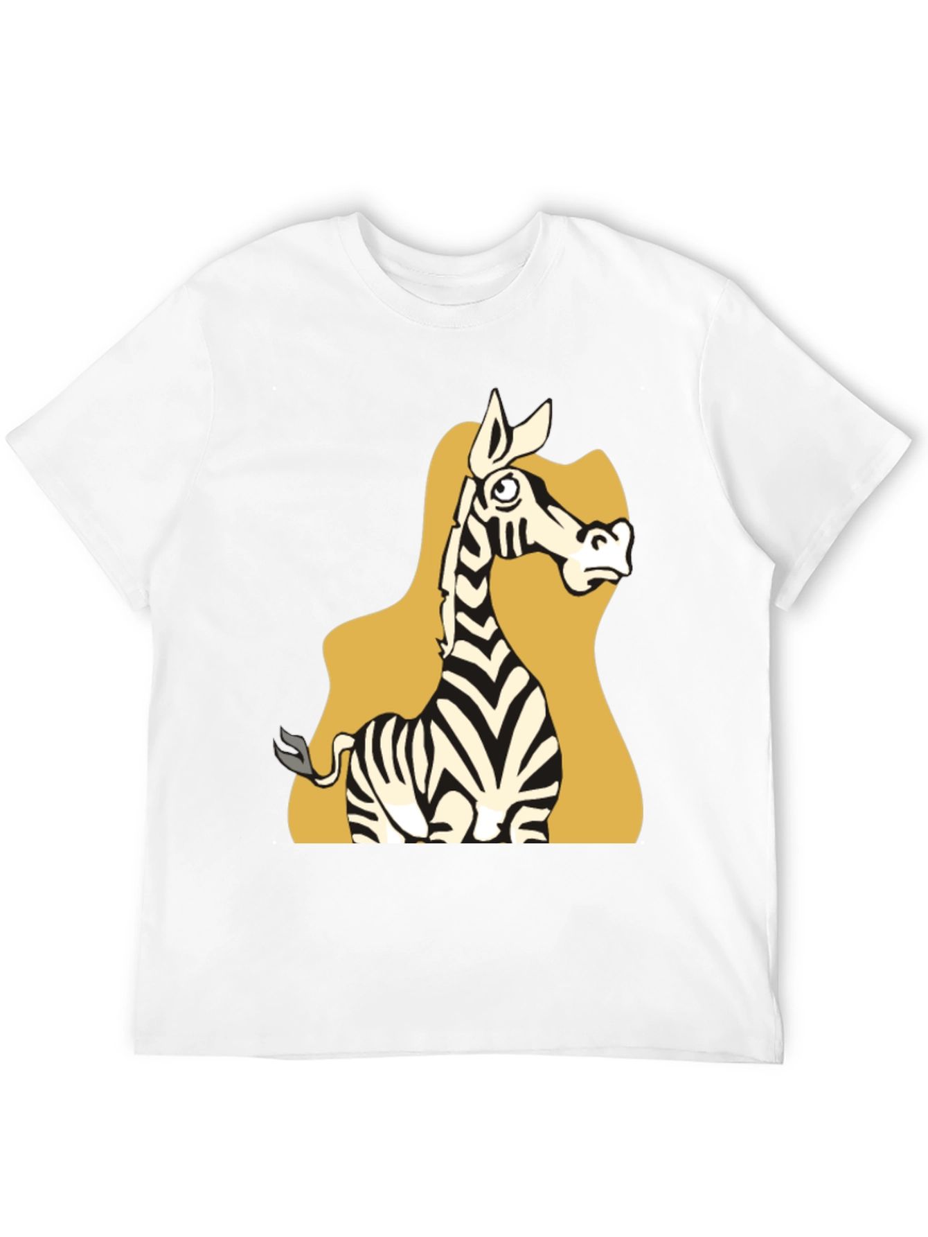 Zebra Cartoon Graphic Tee - Black Unisex T-Shirt