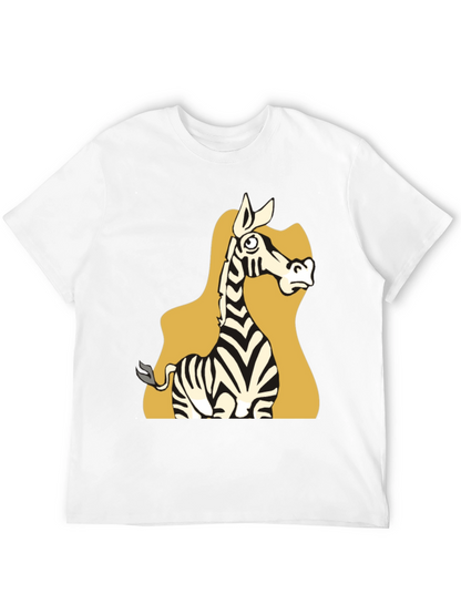 Zebra Cartoon Graphic Tee - Black Unisex T-Shirt
