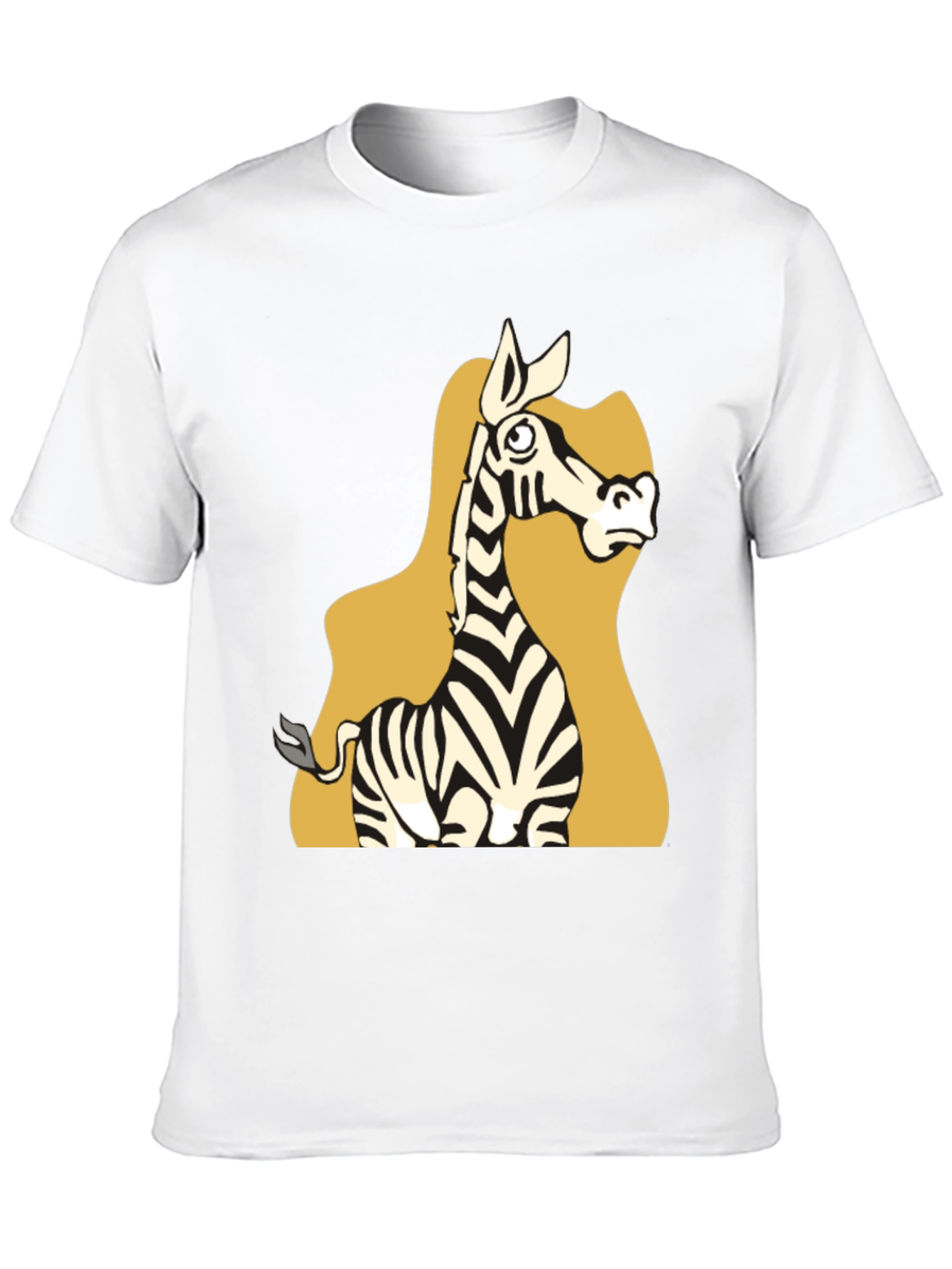 Zebra Cartoon Graphic Tee - Black Unisex T-Shirt