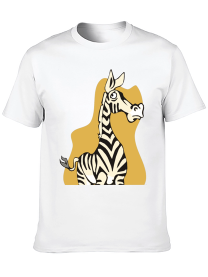Zebra Cartoon Graphic Tee - Black Unisex T-Shirt