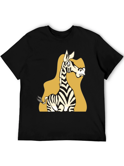 Zebra Cartoon Graphic Tee - Black Unisex T-Shirt