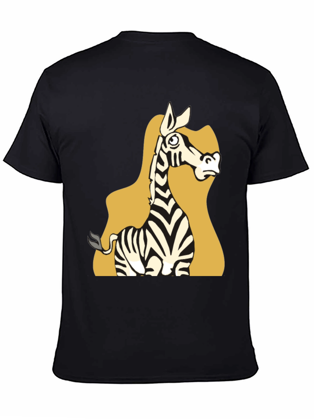 Zebra Cartoon Graphic Tee - Black Unisex T-Shirt