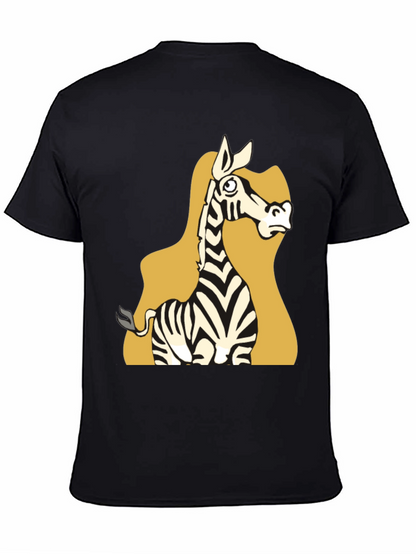 Zebra Cartoon Graphic Tee - Black Unisex T-Shirt