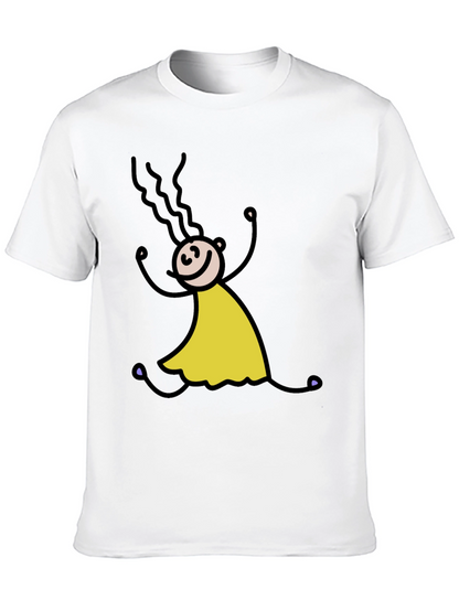 Stick Figure Girl Tee - Fun Black T-Shirt