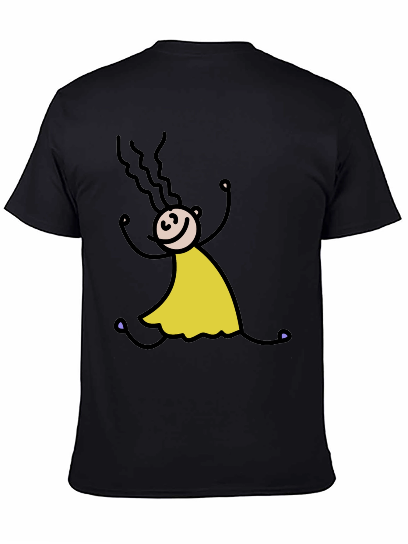 Stick Figure Girl Tee - Fun Black T-Shirt