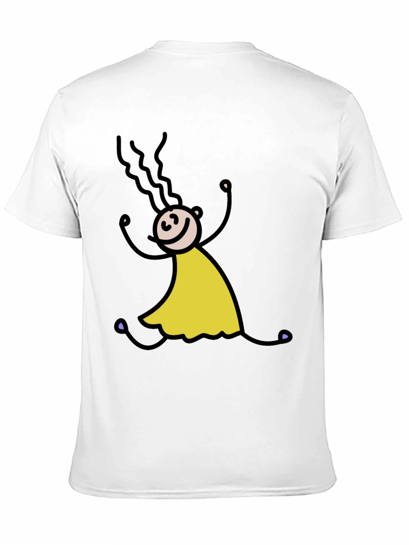 Stick Figure Girl Tee - Fun Black T-Shirt