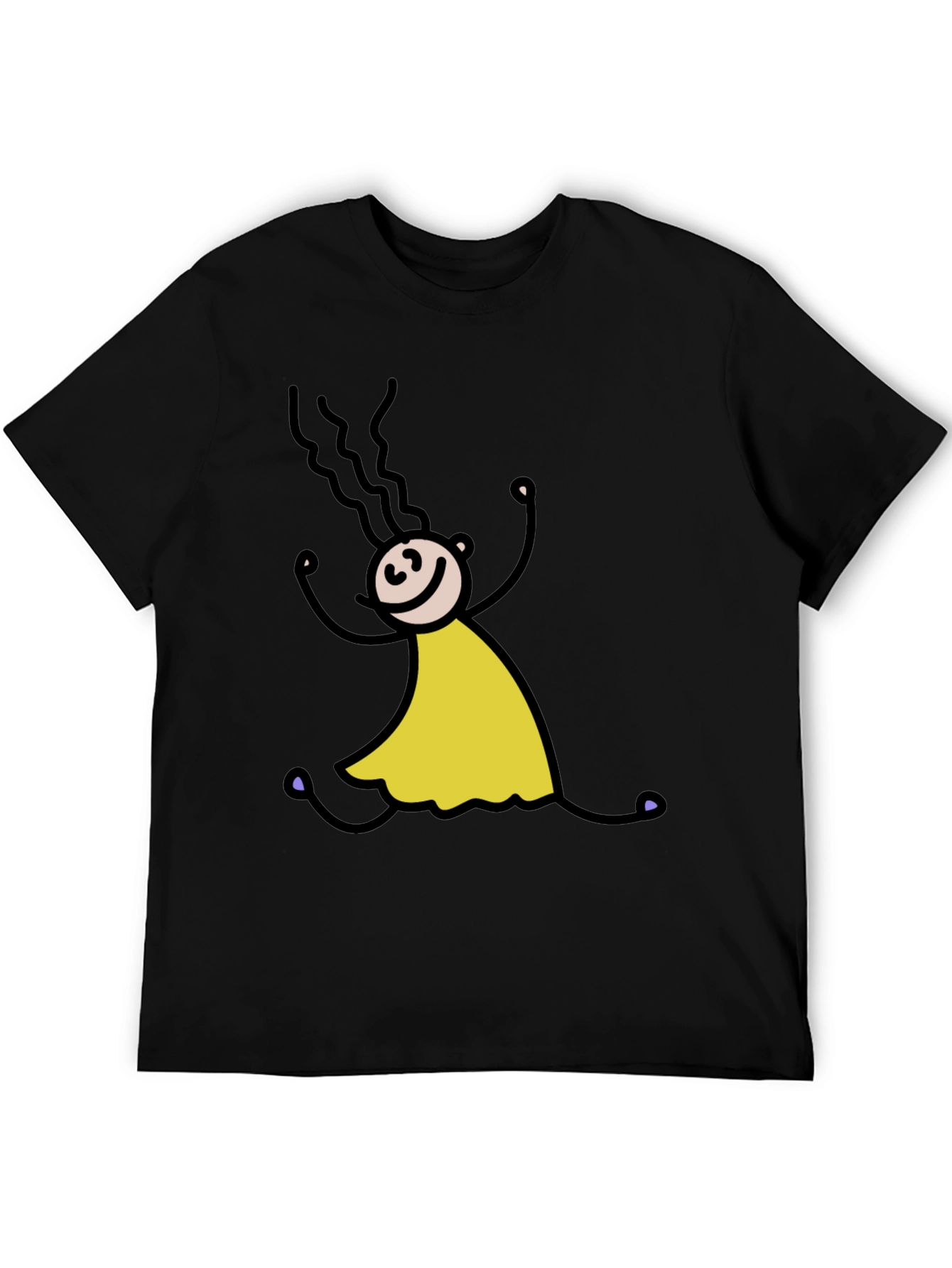Stick Figure Girl Tee - Fun Black T-Shirt