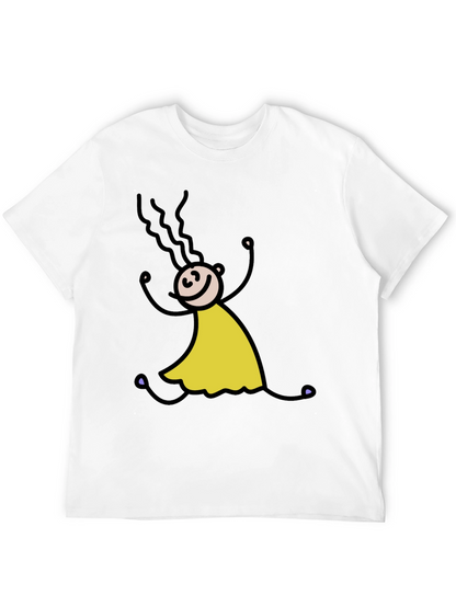 Stick Figure Girl Tee - Fun Black T-Shirt