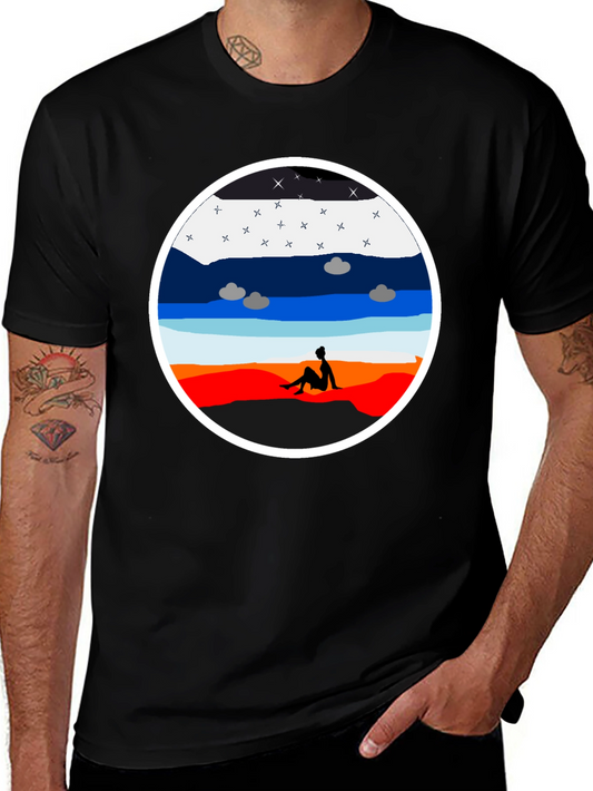 Sunset Silhouette Graphic Tee - Unisex Black T-Shirt