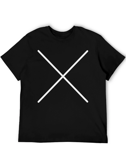 Black T-Shirt with White Cross Graphic