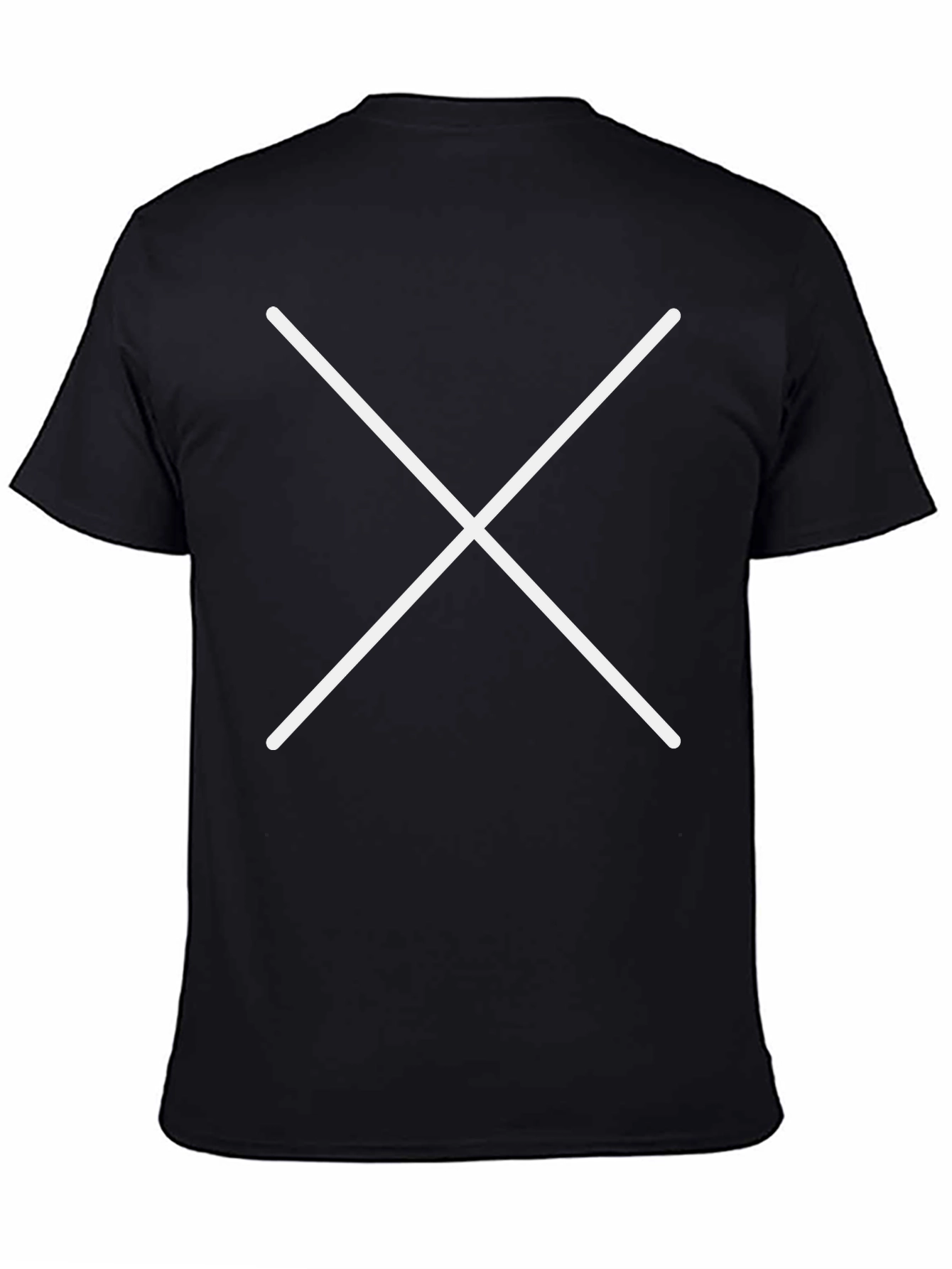Black T-Shirt with White Cross Graphic