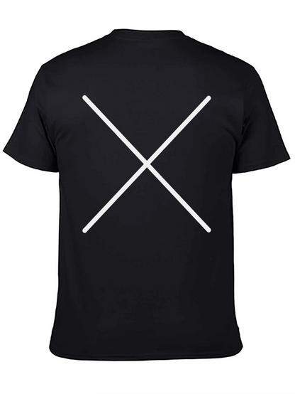 Black T-Shirt with White Cross Graphic