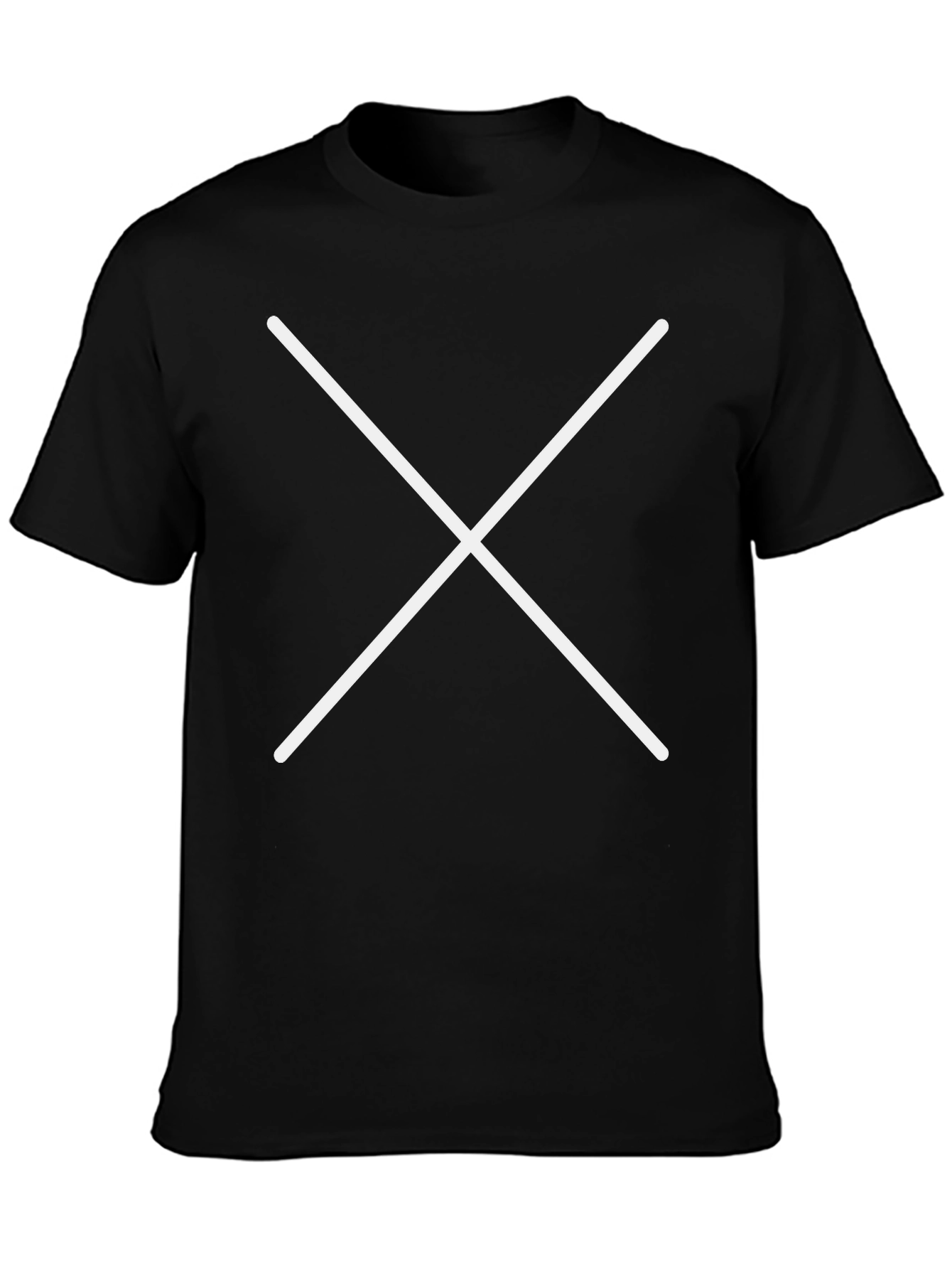 Black T-Shirt with White Cross Graphic
