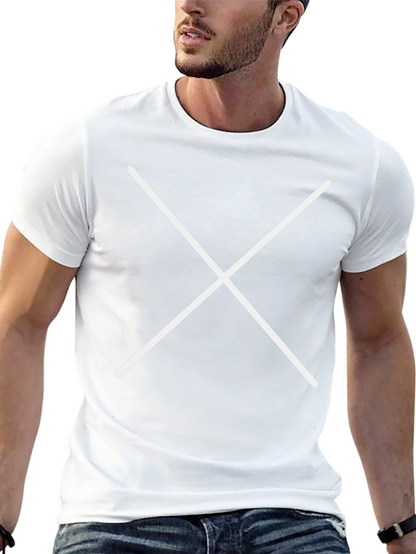 Black T-Shirt with White Cross Graphic