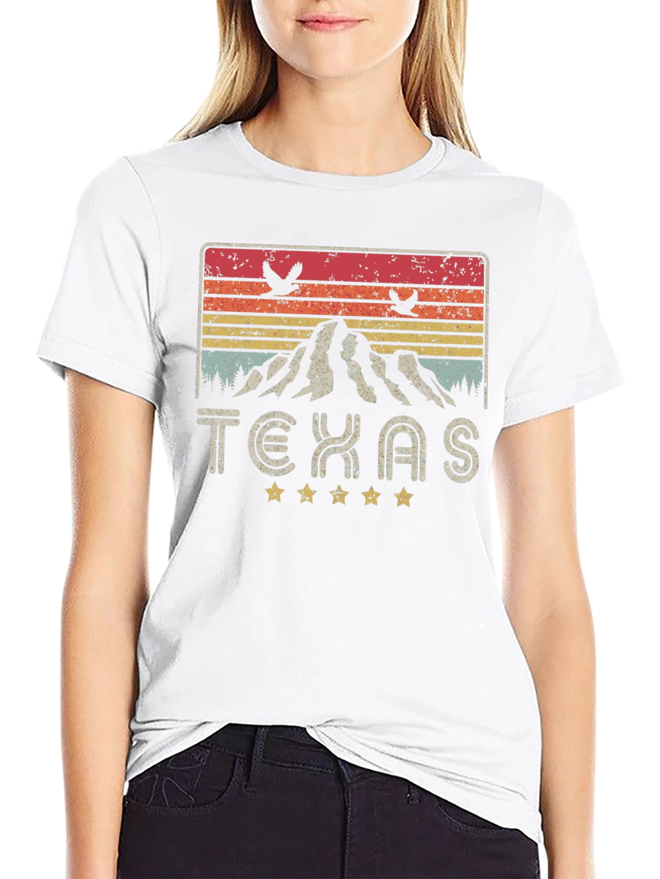 Texas Mountain Graphic Tee - Retro Style