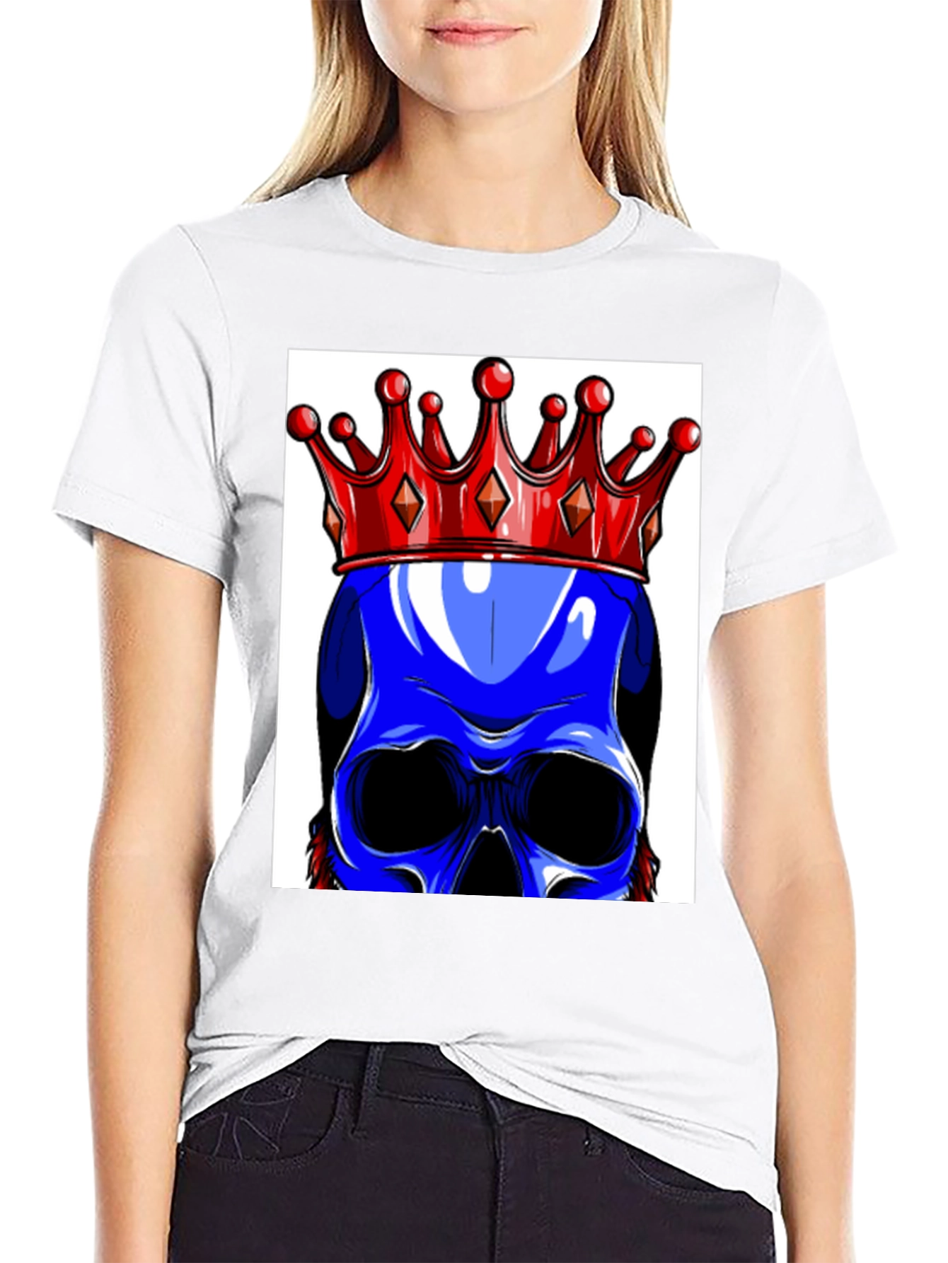 Blue Skull King Graphic Tee
