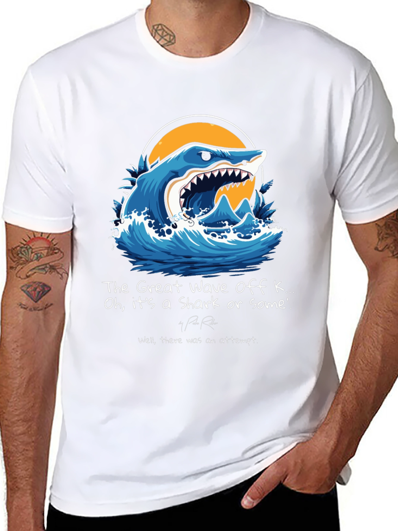 The Great Wave Shark Graphic Tee