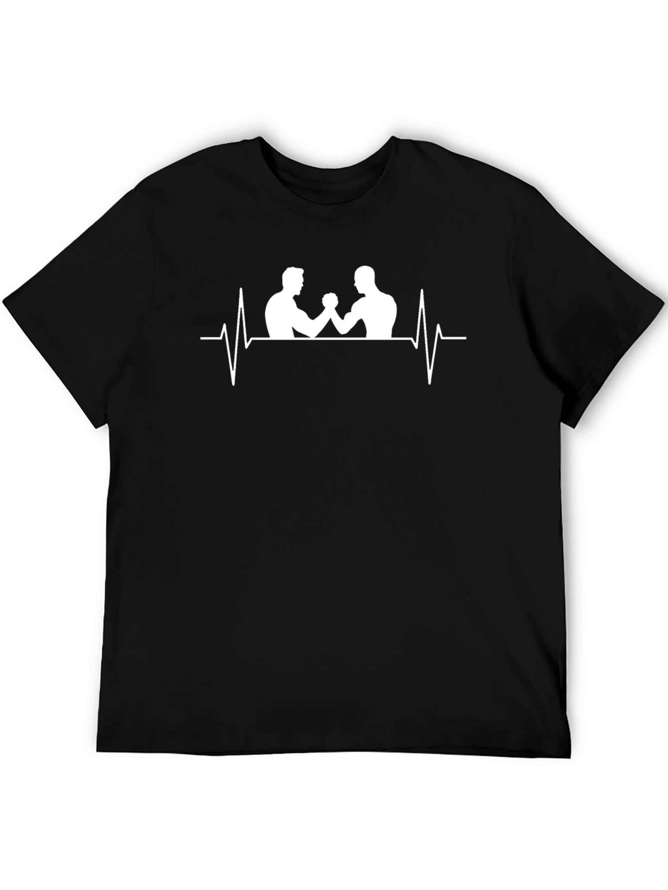 Arm Wrestling Heartbeat T-Shirt - Black