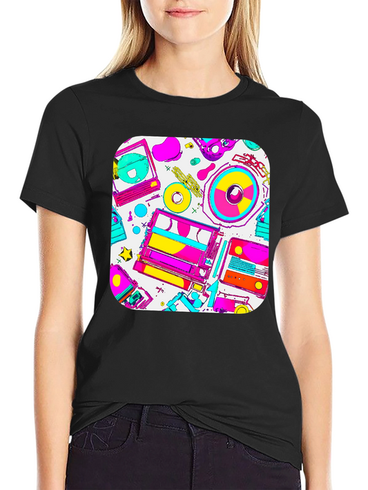 Vaporwave Cassette Tape Graphic Tee - Retro 80s Style