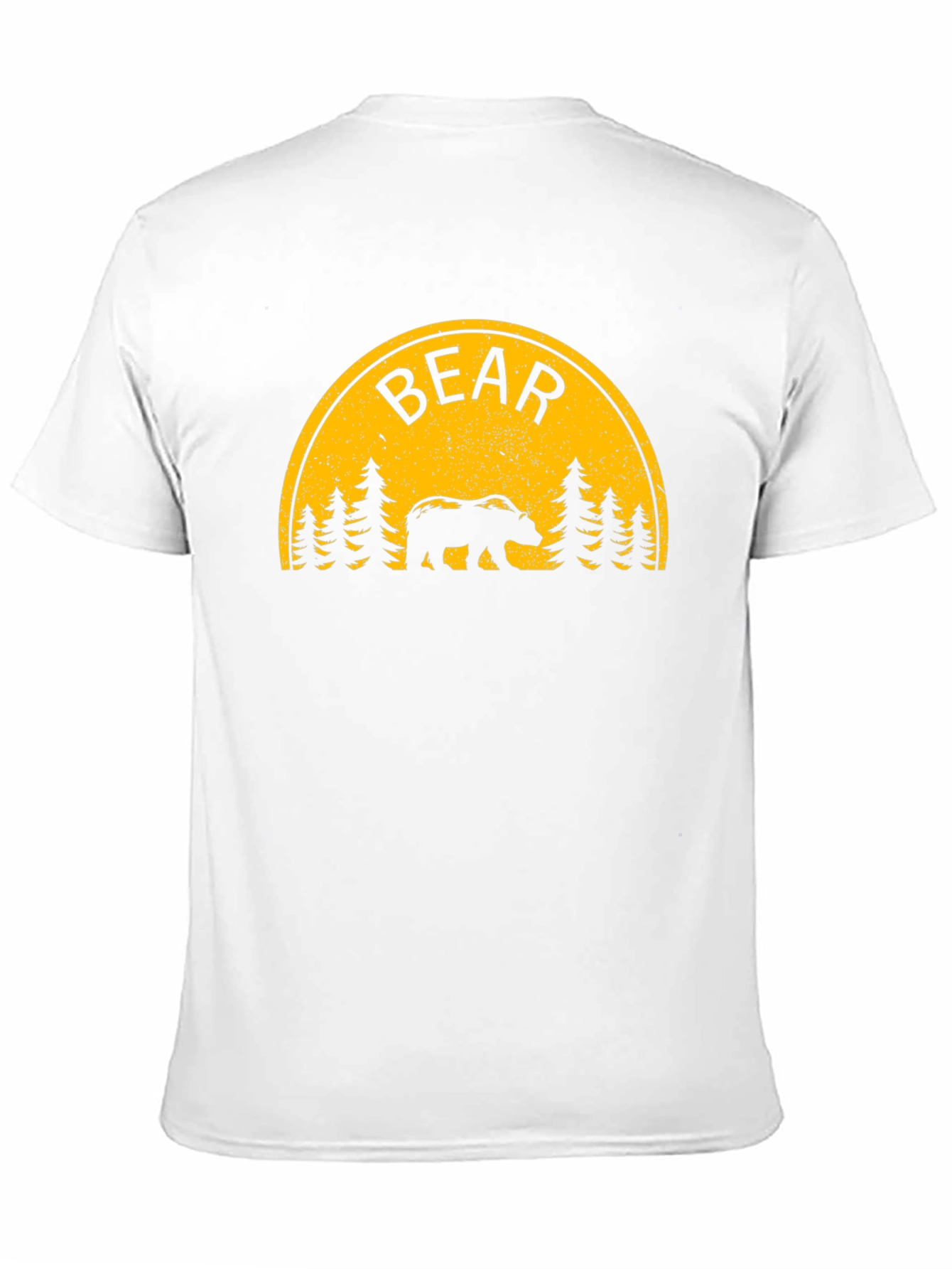 Bear Silhouette Graphic Print Black T-Shirt