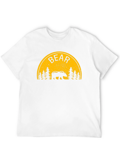 Bear Silhouette Graphic Print Black T-Shirt