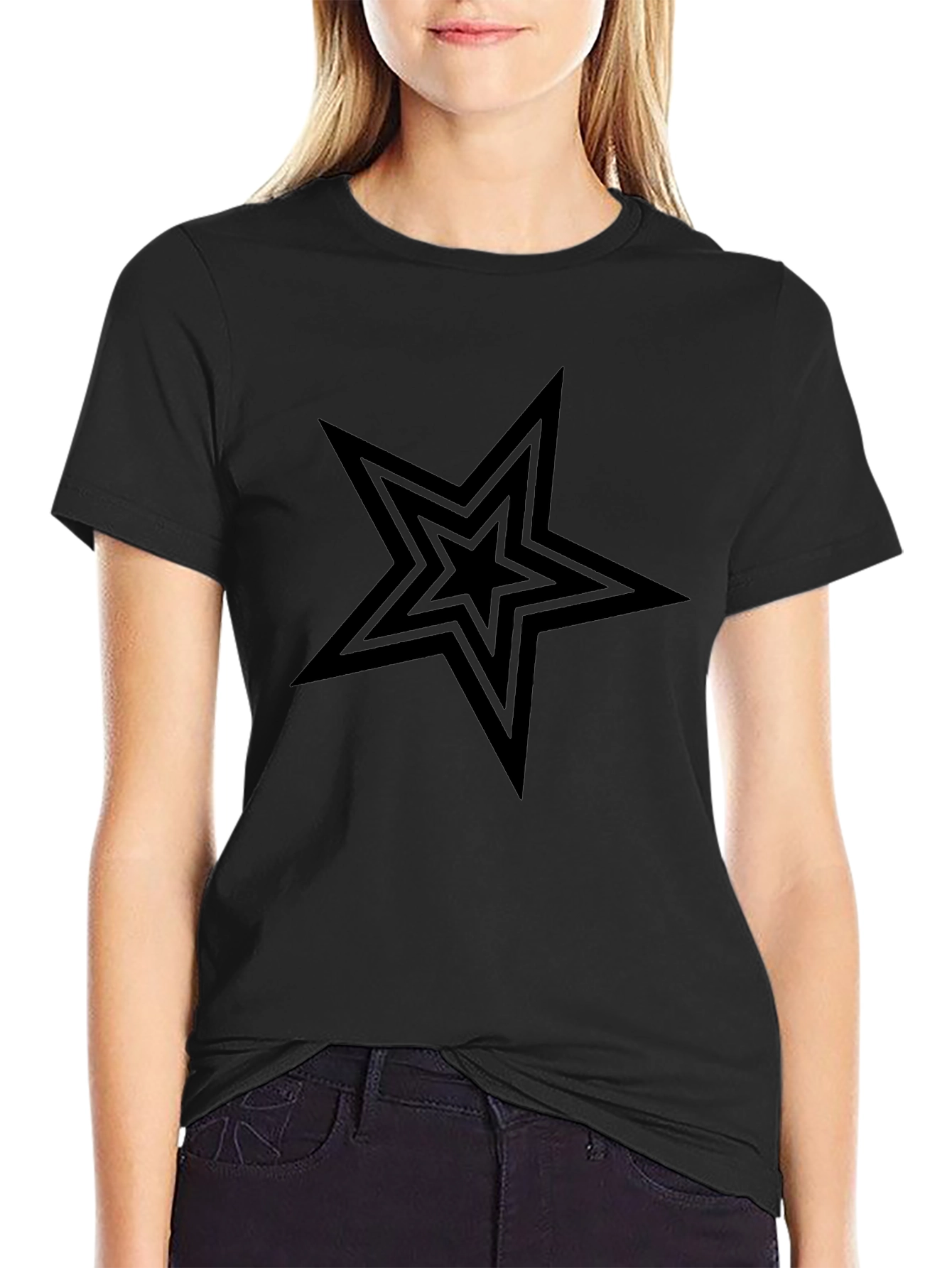 Black Star Graphic Tee - Mens Casual Shirt