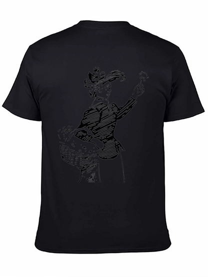 Woman With Flower T-Shirt Casual Graphic Tee