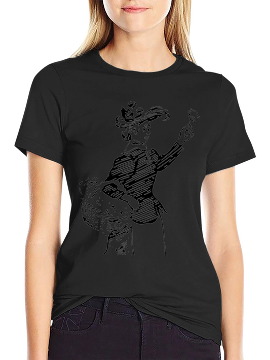 Woman With Flower T-Shirt Casual Graphic Tee
