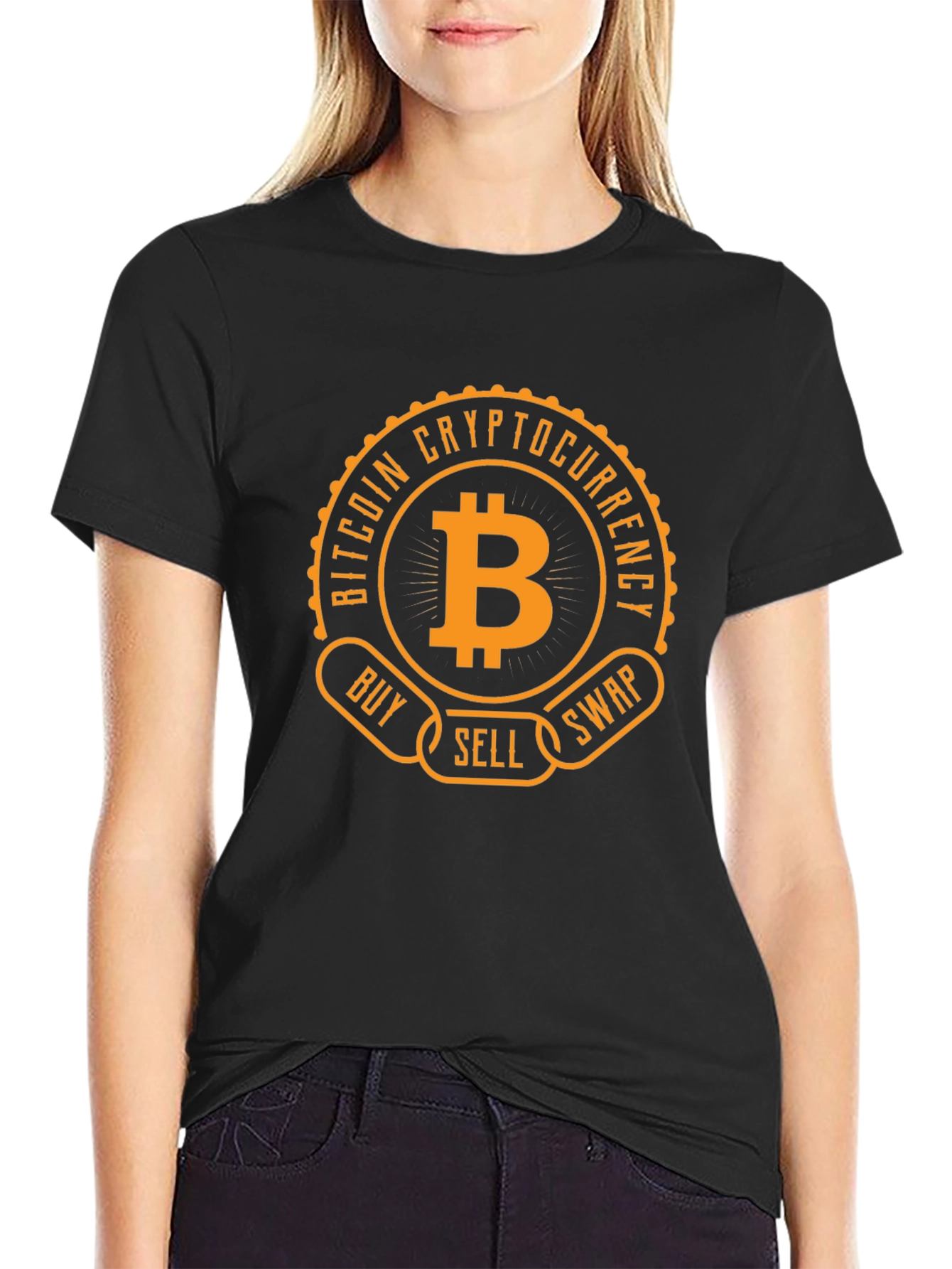 Bitcoin Cryptocurrency Black T-Shirt