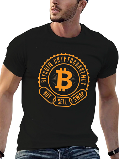 Bitcoin Cryptocurrency Black T-Shirt